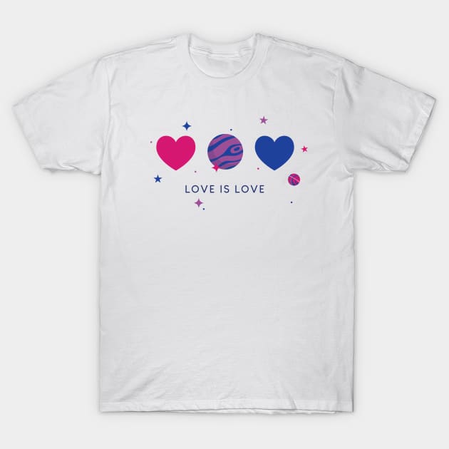 Bisexual pride hearts T-Shirt by Lentum